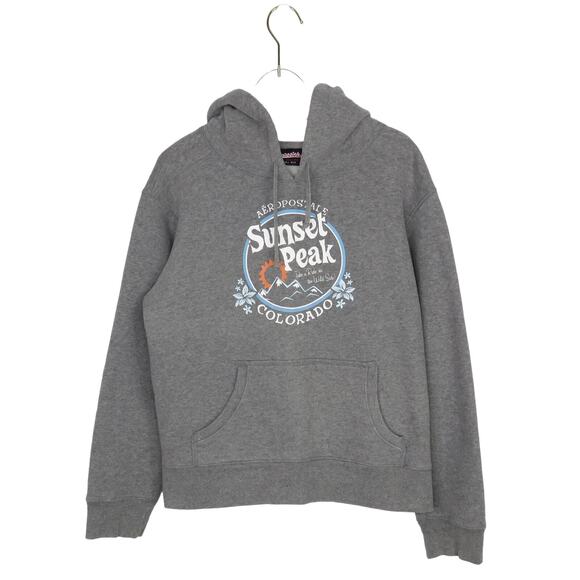 Y2k Aeropostale Sunset Peak, Colorado Gray Hoodie Sweatshirt Medium - Picture 1 of 7